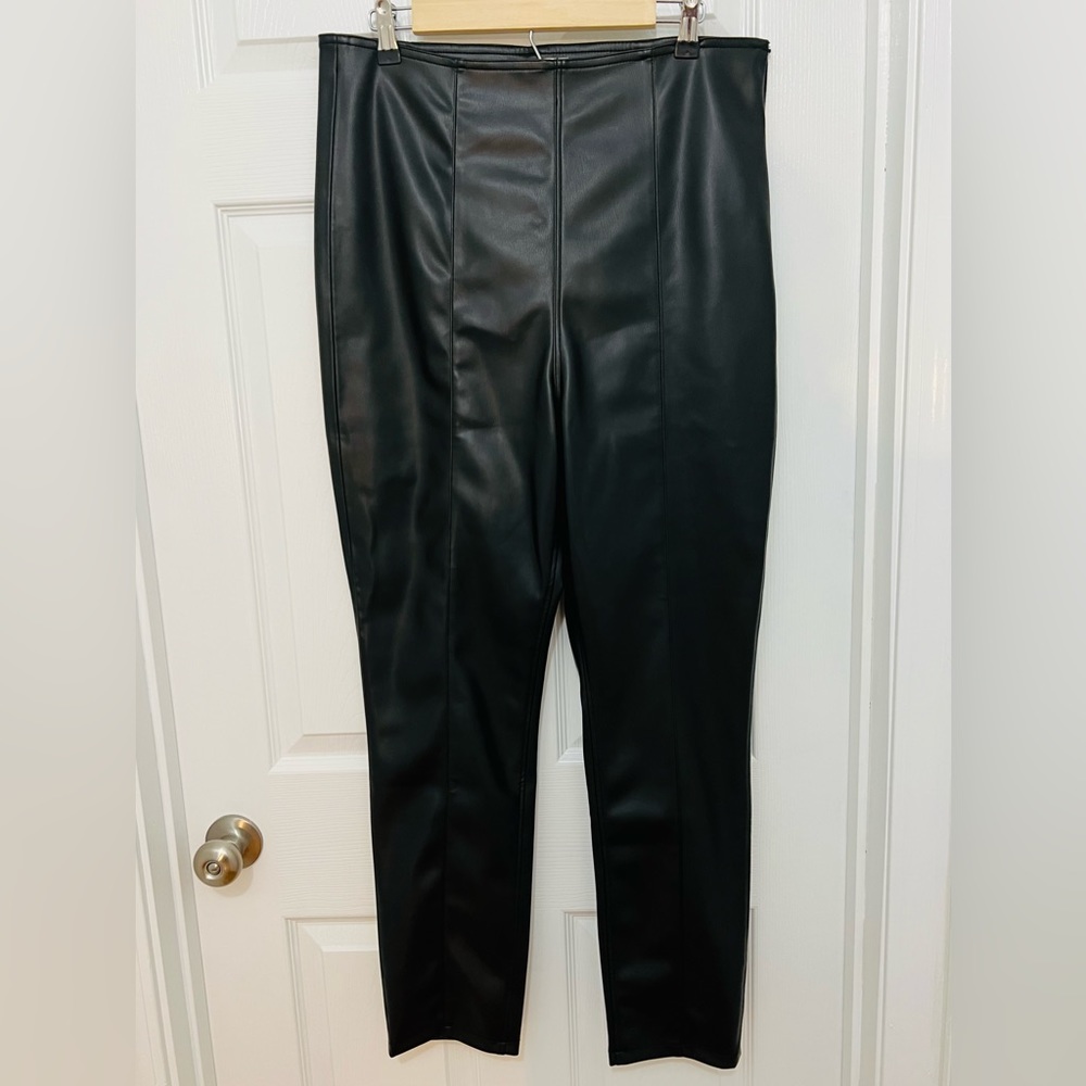 Free People Faux Leather Side Zipper Pants